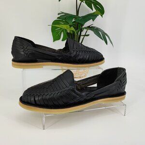 Espiritu Woman’s Sol Classic Black Leather Slip On Flats Shoes Size 8 US